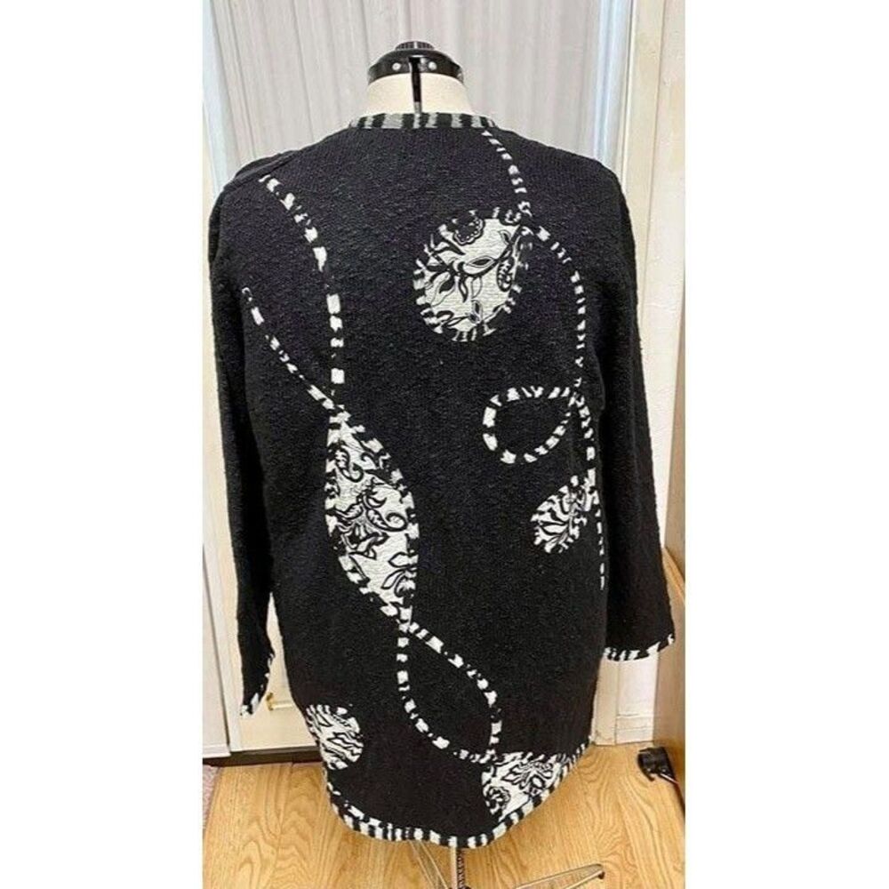 KOOS Of Course vintage black and white cardigan . Size large.